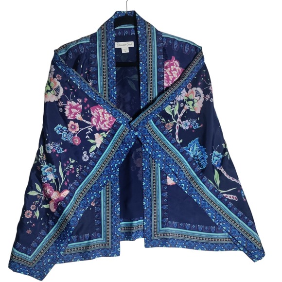 Coldwater Creek Tops - Coldwater Creek Blue Floral Kimono Top Sz MP Boho Hippie Fairycore